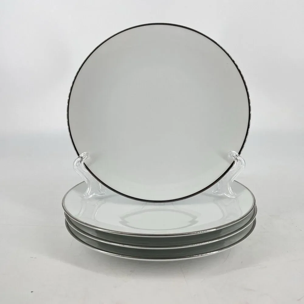 Noritake Fremont Bread Plates Set of 4 White Porcelain 6 3/8” Japan